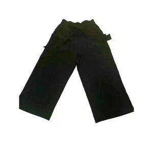 Lululemon Noir Crop Wide Leg Pants Belted Waist Tie Womens Size 4 Black